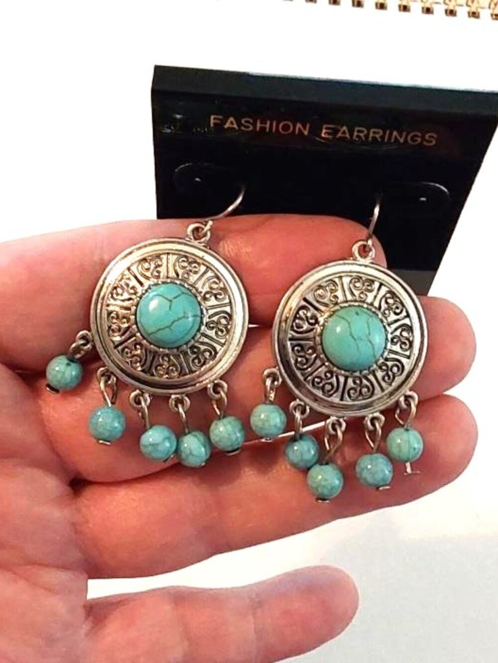 Boho Turquoise Dangle Earrings